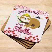 Just A Girl Who Love Sloths Cork-back Coaster