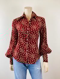 Image 1 of Vintage 1970s Jeff Banks Balloon Sleeve Blouse