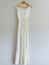 Image 2 of Vintage Ivory Satin Dress Size M