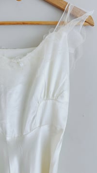 Image 4 of Vintage Ivory Satin Dress Size M