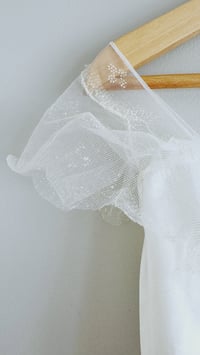 Image 3 of Vintage Ivory Satin Dress Size M