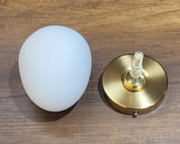 Image 4 of Asymmetrical Egg Shape Glass White Globe Wall Sconce