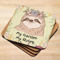 My Garden My Rules Cork-back Coaster