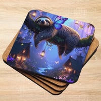 Fairy Land Sloth Cork-back Coaster