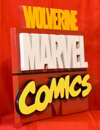 Image 2 of Wolverine Logo – Marvel Comics 3D Hand Crafted Wooden Wall Hanging Artwork.