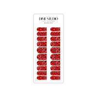 Image 2 of CLASSIC  RED BANDANA PAISLEY NAIL DECALS 