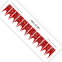 Image 5 of CLASSIC  RED BANDANA PAISLEY NAIL DECALS 