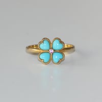 Image 1 of Turquoise Clover Ring