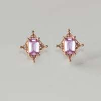 Image 1 of Art Deco Pink Sapphire Earring