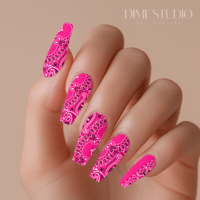 Image 1 of HOT PINK CLASSIC BANDANA PAISLEY NAIL DECALS 