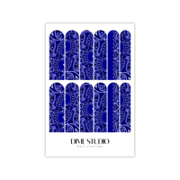 Image 3 of CLASSIC ROYAL BLUE BANDANA NAIL DECALS 