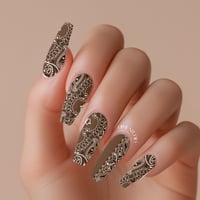 Image 1 of CLASSIC BROWN BANDANA PAISLEY NAIL DECALS