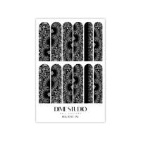 Image 4 of CLASSIC BLACK BANDANA PAISLEY NAIL DECALS 