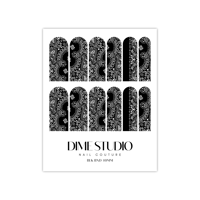 Image 2 of CLASSIC BLACK BANDANA PAISLEY NAIL DECALS 