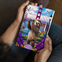 Sloth Visits The Golden Gate Bridge Spiral Notebook