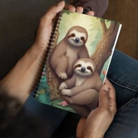 Two Sloths In The Forest Spiral Notebook
