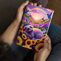 Sloth Sunflowers and Rainbows Spiral Notebook