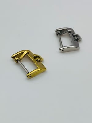 Image of Omega 18mm/16mm Gold Plated,Silver omega horse shoe strap buckle,NEW