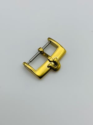 Image of Omega 18mm/16mm Gold Plated omega horse shoe strap buckle,NEW