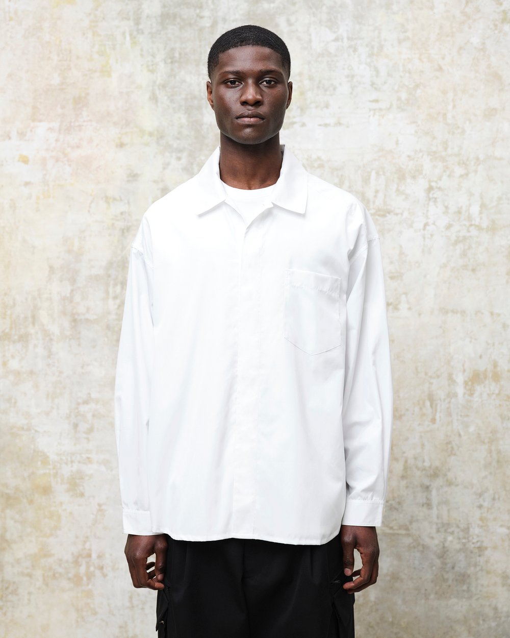 Image of White Cotton Poplin Minimal Shirt