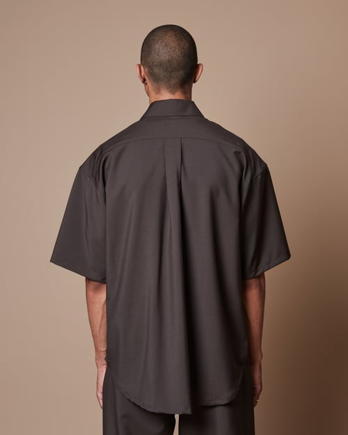 Image of Brown Wool / Mohair Minimal Shirt