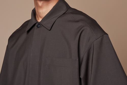 Image of Brown Wool / Mohair Minimal Shirt
