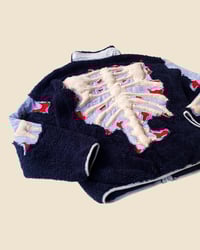 Image 5 of REWORKED NIKE 3D PUFF SKELETON NAVY SHERPA JACKET SIZE S / M