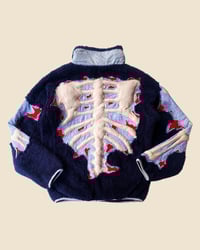 Image 7 of REWORKED NIKE 3D PUFF SKELETON NAVY SHERPA JACKET SIZE S / M