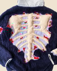 Image 6 of REWORKED NIKE 3D PUFF SKELETON NAVY SHERPA JACKET SIZE S / M