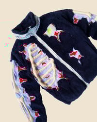 Image 2 of REWORKED NIKE 3D PUFF SKELETON NAVY SHERPA JACKET SIZE S / M