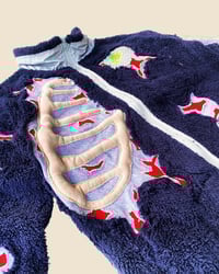 Image 4 of REWORKED NIKE 3D PUFF SKELETON NAVY SHERPA JACKET SIZE S / M