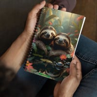 Two Sloths by The Pond Spiral notebook