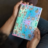 Colorful Sloths Hanging Around Spiral Notebook