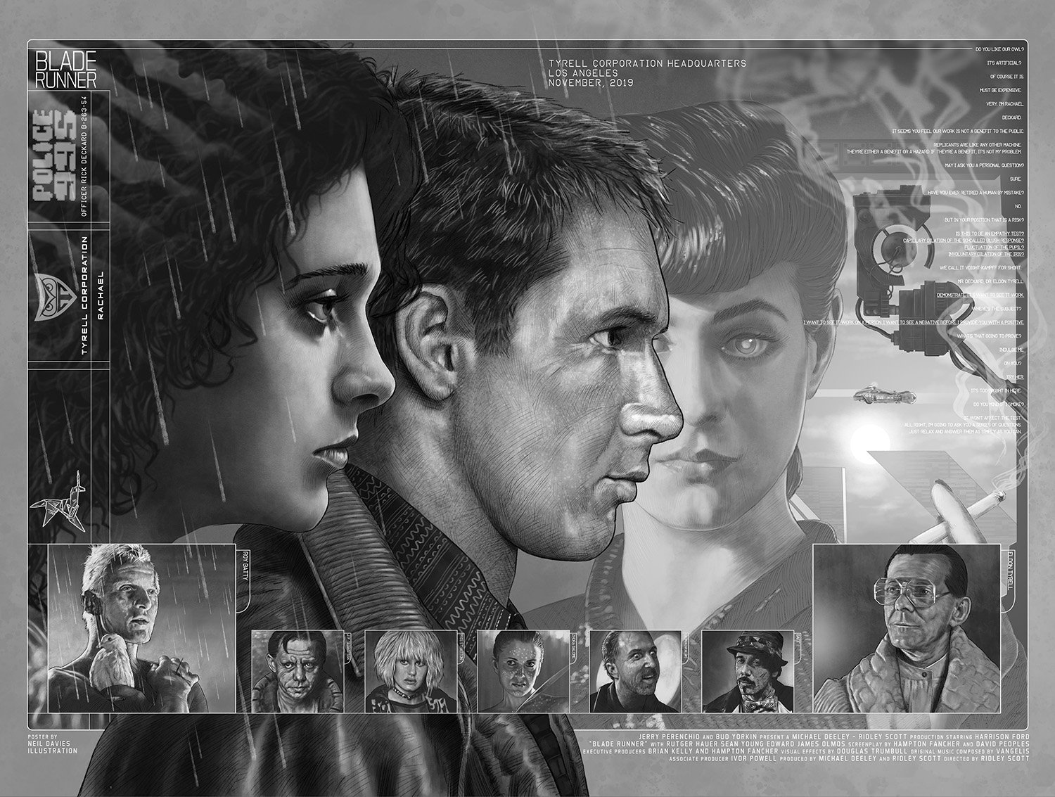 Blade Runner alt poster 18"x24" original mono giclée 