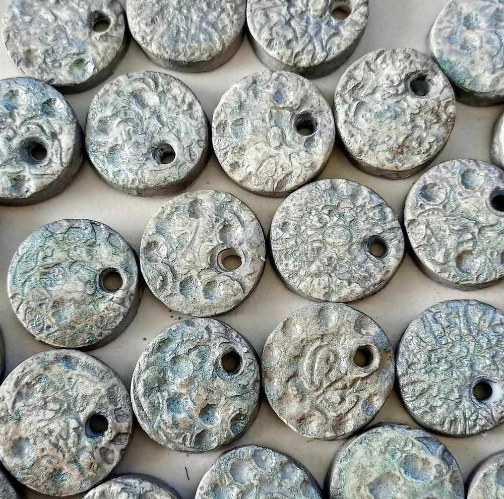 Image of Moon Sparkle Bead Set of 2 Hand Made Beads