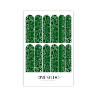 Image 4 of CLASSIC GREEN BANDANA NAIL DECALS 