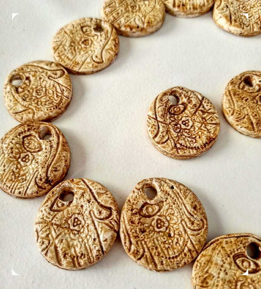 Image of Ancient Relics Bead Set of 2 Hand Made Beads