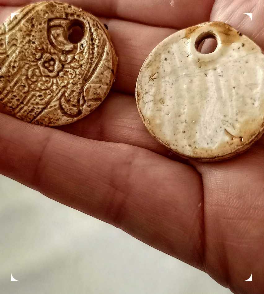 Image of Ancient Relics Bead Set of 2 Hand Made Beads