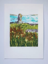 Image 1 of Polochar Standing Stone, South Uist, Outer Hebrides Print.