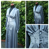 Old Hollywood 40s Style Robe - Duchess Satin Lace Floor Length | Vintage inspired