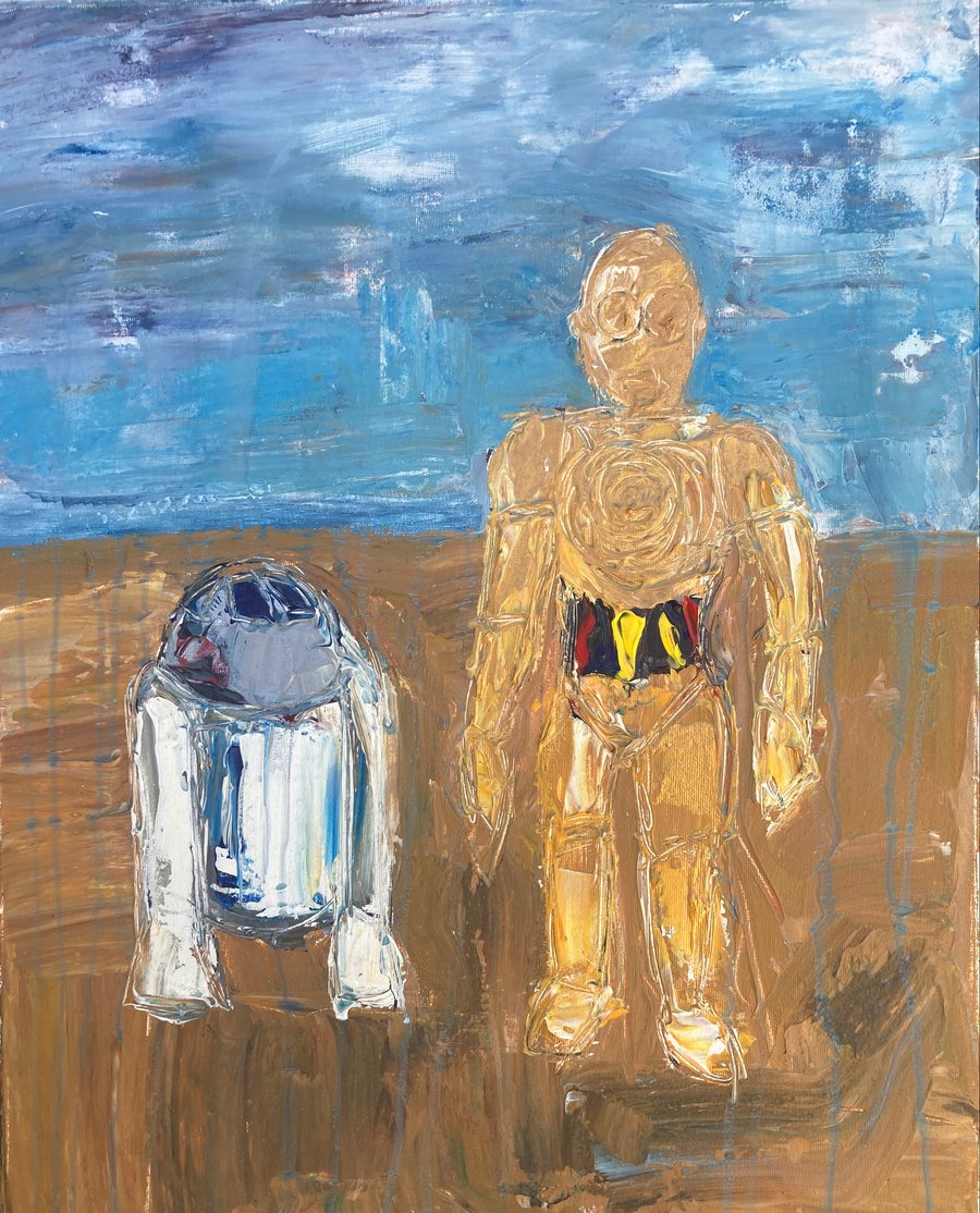 Image of Five space wars paintings (originals on canvas)