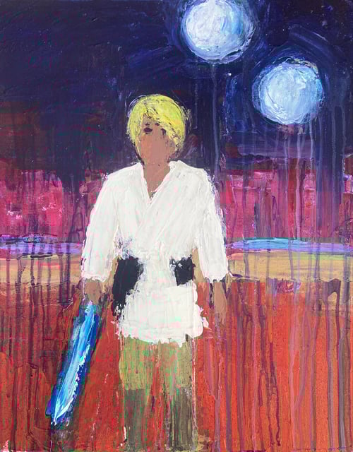 Image of Five space wars paintings (originals on canvas)