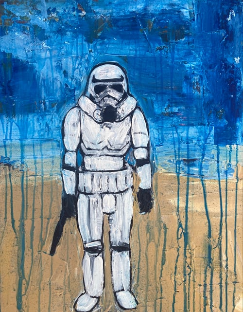 Image of Five space wars paintings (originals on canvas)