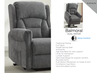 Image 4 of Balmoral Lift and Rise Recliner Dual Motor with Voice Control - Anthricite
