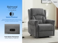 Image 5 of Balmoral Lift and Rise Recliner Dual Motor with Voice Control - Anthricite