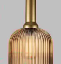 Image 5 of Amber Ribbed Glass Custom Made Modern Glass Pendant Light