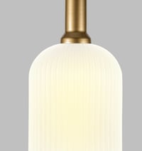 Image 8 of White Ribbed Glass Custom Made Pendant Light for Kitchen Island