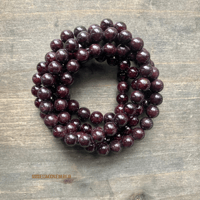 Image 3 of Garnet Beaded Bracelet, Root Chakra Stone, January Birthstone, Stretchy Bracelet, Boho Jewelry