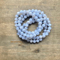 Image 2 of Blue Lace Agate Beaded Bracelet - Throat Chakra Stone, Spiritual, Gemstone Bracelet