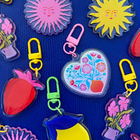 Image 2 of Porte-clés Soleil Rose